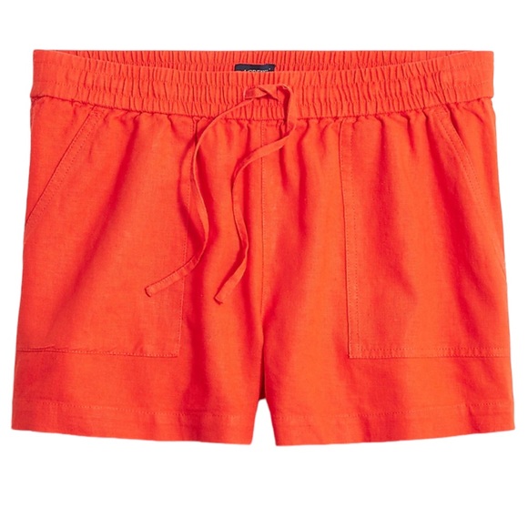 J.Crew NWT Linen Blend Drawstring Short Size XL Orange - Picture 5 of 12
